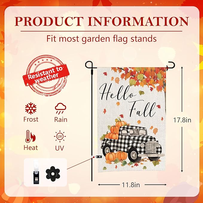 Seasonal Garden Flags Set of 12 Double Sided 12 x 18 Inch, Small Yard Flags for Outside, Christmas Halloween Easter Outdoor Decoration, Holiday Decorative Garden Flags Yard