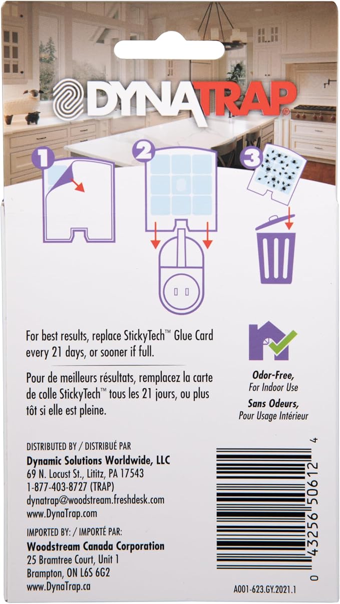 DynaTrap 23005-0612 DOT StickyTech Replacement Indoor Flying Insect Trap Glue Cards - 6 Pack