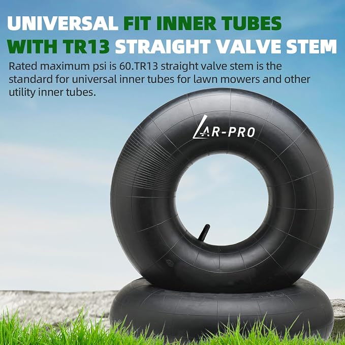 AR-PRO (2-Pack) 20x8.00-8, 20x8-8, 20x10.00-8, 20x10-8 Inner Tubes with TR-13 Straight Valve Stem - Replacement Lawn Mower Tire Tubes - Suitable for Mower/Tractor/Golf Cart/Garden Trailer and More