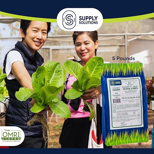 Supply Solutions Sulfate of Potash 0-0-50 - Organic Potash Fertilizer - Suitable for Fertigation, Drip Systems, Foliar, Hydroponics, Greenhouse Use - Ideal for Flowers, Fruits, Gardens (5 Pounds)