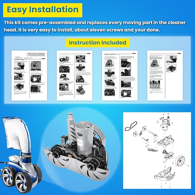Replacement for Zodiac Polaris R0543200 3900 Sport Robotic Swimming Pool Cleaner Rebuild Kit Tune-Up Kit Accessory Also for P39 Sport Pressure Inground Pool Cleaner Upgraded Silver