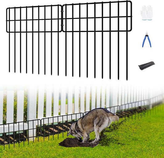 30 Panels No Dig Fence, Animal Barrier Fence, 13in(H) x 30ft(L) Fence Barrier for Bottom, Rabbit Fencing for Garden, Dog Fences Barrier, Rustproof Metal Fences Border for Outdoor
