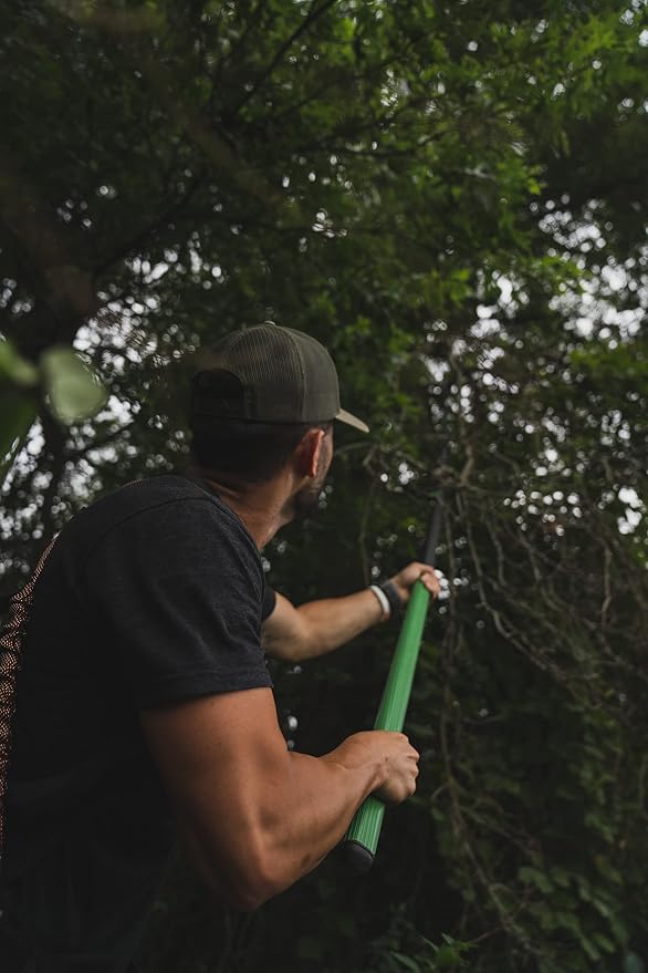 Hooyman Extendable Tree Saw with Compact Design, Detachable Handsaw and Telescoping Pole, No-Slip H-Grip, Impulse Hardened Teeth, and Wrist Lanyard for Tree Trimming, Hunting, Camping, and Outdoors