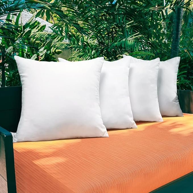 OTOSTAR Outdoor Throw Pillow Inserts - Pack of 1 Water Resistant Cushion Inner Pads for Patio Garden Coffee House Decorative Waterproof Pillow Inserts 12x20 Inch -White