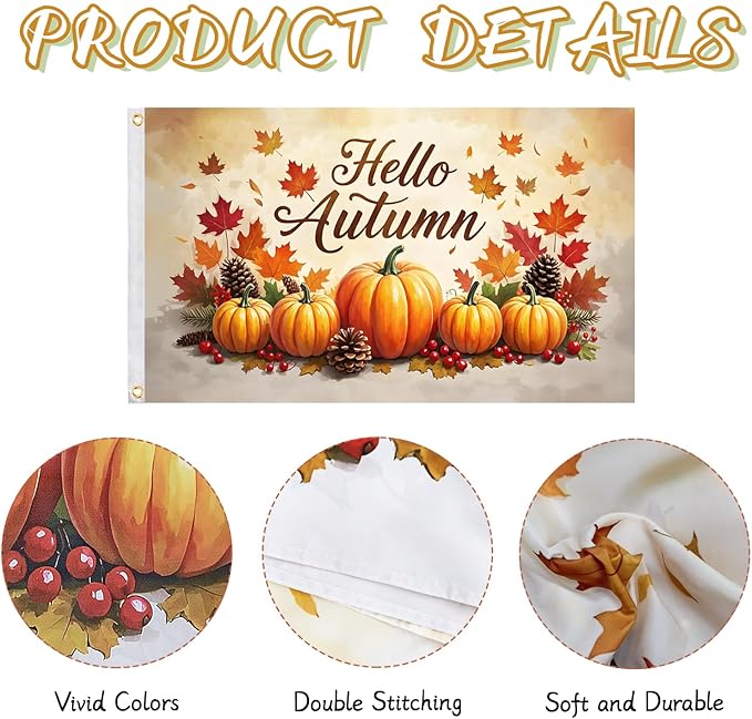 4 Pcs Garden Flag 3x5 ft Spring Summer Autumn Winter Flags – Double Sided Seasonal Banner with 2 Brass Grommets, Durable Polyester, Yard Decorations for Outdoor Parties, Photo Backdrop