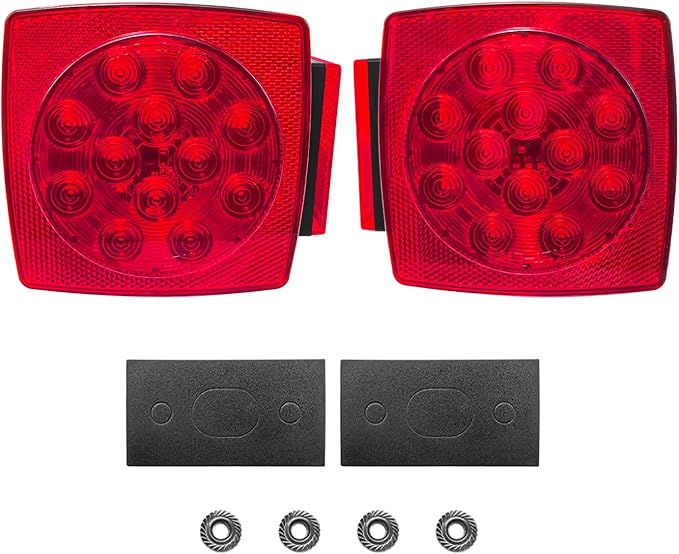 fouwick LED Tail Trailer Light Waterproof for Trucks, Trailers, Tractors, Semi-Trailer, Dump Truck, Bus, Boat (Light Only)