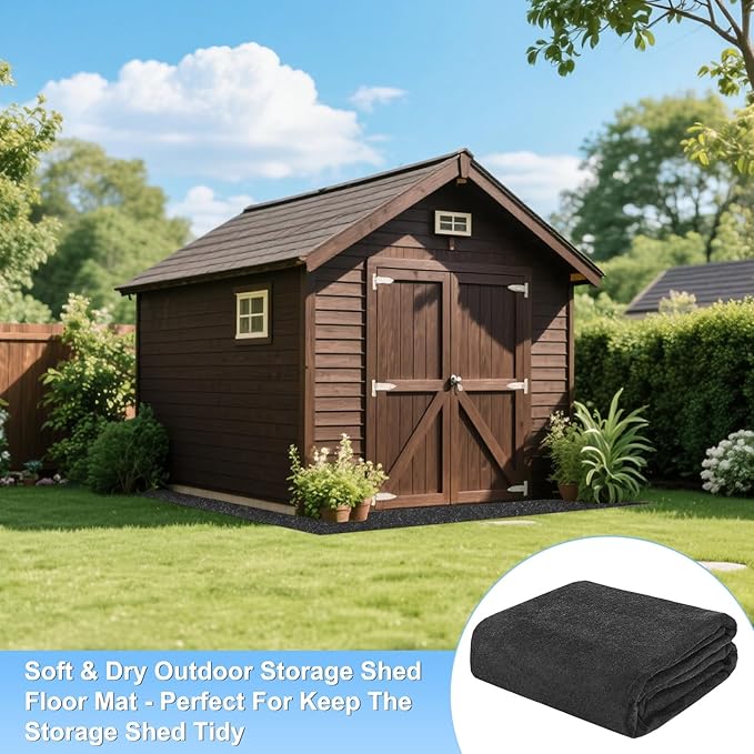 M METERXITY 3MM Thickened Outdoor Storage Shed Mat, 12.2 x 10.2 FT Garage Floor Mats with Reusable, Washable, Non Slip, Durable for Protects Garage Floors/Driveways/Entrance Doors/Deck [Gray]