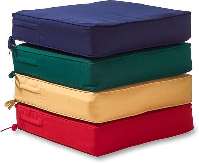 Greendale Home Fashions Outdoor 2-Piece Sunbrella Premium Deep Seat Cushion Set, Canvas Jockey Red