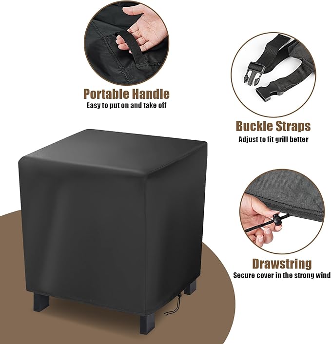 Small Outdoor Side Table Cover,17 Inch Patio End Table Cover for Outside,Waterproof Patio Small Furniture Cover - 17 x 13 X 16 Inch