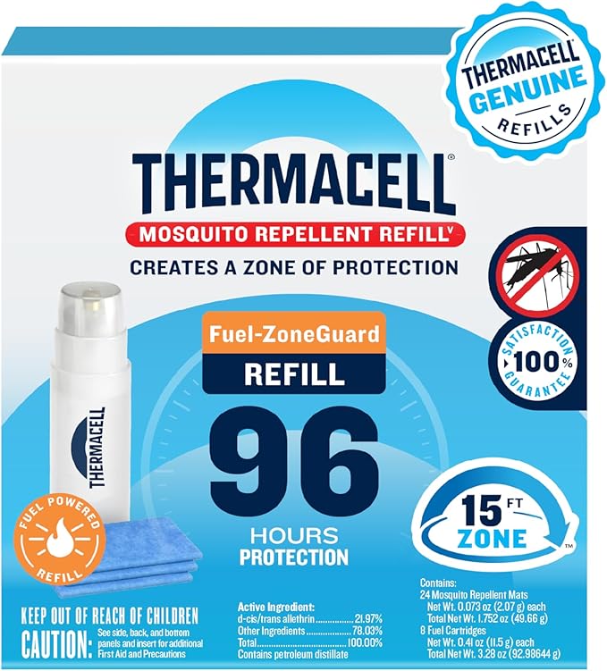 Thermacell Mosquito Repellent Refills; Compatible with Any Fuel-Powered Thermacell Repeller; Highly Effective, Long Lasting, No Spray or Mess; 15 Foot Zone of Mosquito Protection