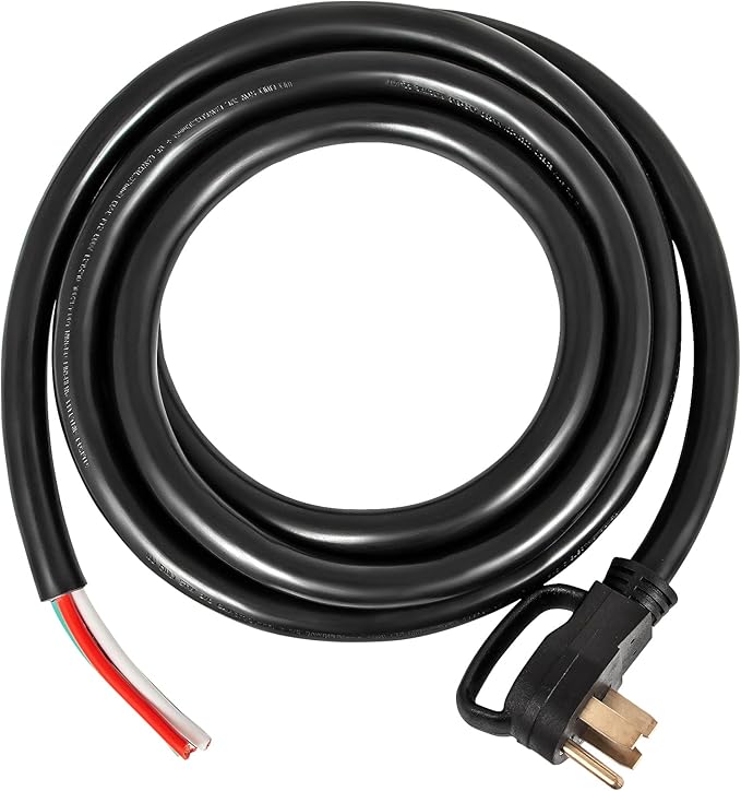 VEVOR 15-Foot 50 Amp Heavy Duty Generator Extension Cord, 6/3+8/1 Gauge STW, 125V/250V 4-Wire NEMA 14-50P to SS2-50R, 12500W Power Cord with Handle for RV, EV, Transfer Switch