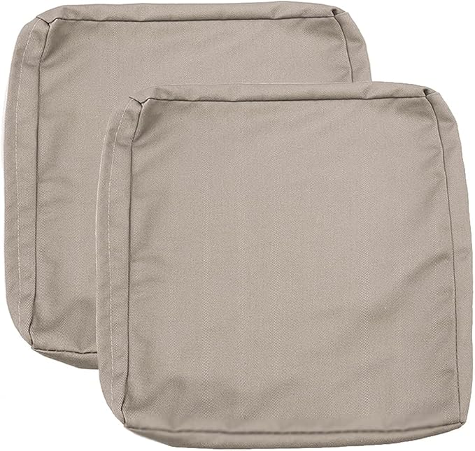 Sqodok Patio Cushion Cover 25x25 inch, Waterproof Outdoor Cushion Covers Replacement for Outdoor Furniture, Large Cushion Slipcover Set of 2 Sectional Cushions Cover for Sofa Couch Chair, Tan