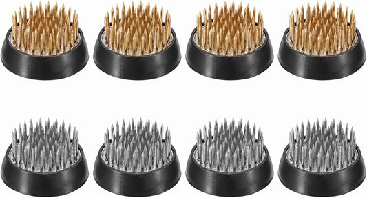PATIKIL 8 Pcs Floral Frogs Kenzan, 1.3 Inch Round Brass Steel Flower Arrangement Holder, Arranger Pin Fixed Tool for Vase Centerpiece, Wedding, Home Decoration, Brass/Silver/Black