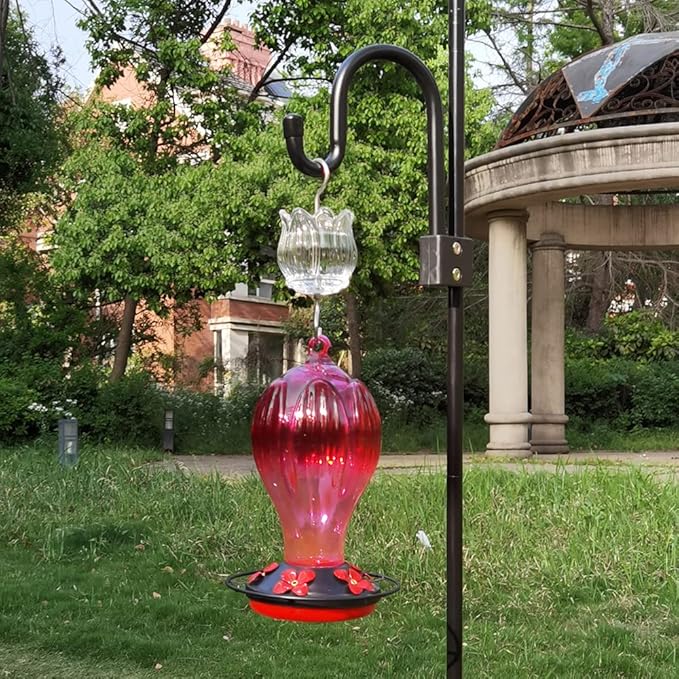 Glass Ant Moat for Hummingbird Feeder - 2PC x 3 OZ Clear Tulip Insect Guard with Large Capacity