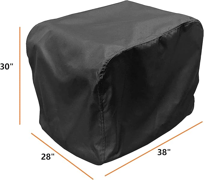 Generator Cover Waterproof, Heavy Duty Thicken 600D Polyester with Elastic Drawstring, Weather/UV Resistant Generator Cover for Universal Portable Generators 5500-15000 Watt (38''L x 28''W x 30''H)