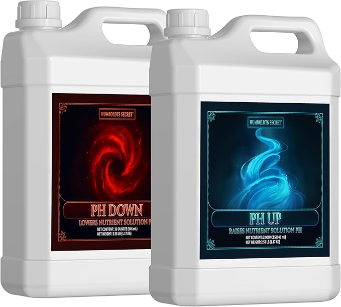 Humboldts Secret pH Up and pH Down Control Kit | Liquid Nutrient Solution Balancer for Plants | for Soil, Hydroponic, Coco, and DWC Systems | Supports Nutrient Absorption and Growth | 32 Ounce