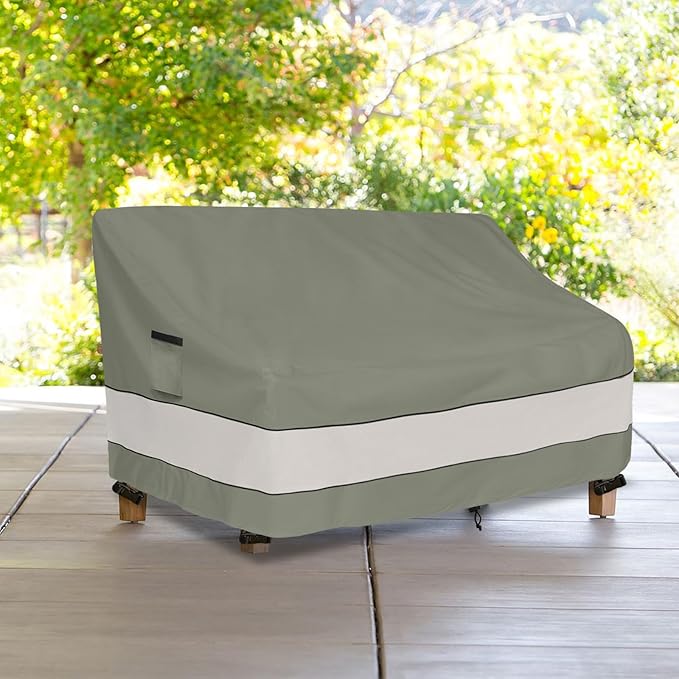 Outdoor Sofa Cover,Patio Loveseat Cover,3-Seater Bench Cover,Waterproof Heavy Duty Patio Furniture Covers,85" W x 38" D x 35" H Inches Grey Green