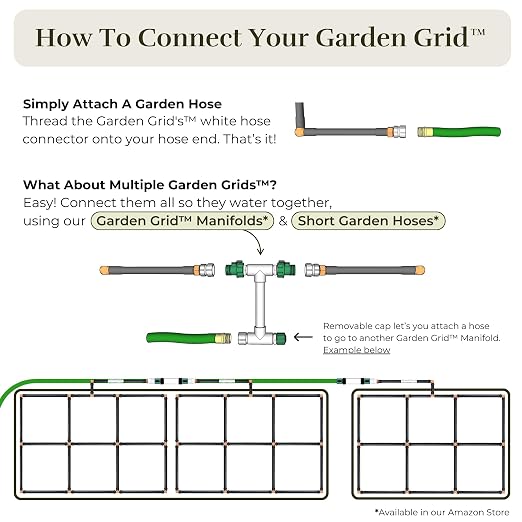 Garden Grid Watering System, 3x8 | Garden Irrigation System for Garden Beds | Pre-Assembled, Waters Every Plant, 2-Min Setup, USA-Made, Lasts 5–10x Longer Than Drip Irrigation | Standard, 33.5"x88"