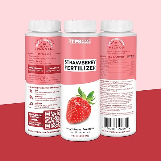 Strawberry Fertilizer – Liquid Plant Food for Better Flowering, Bigger Berries & Stronger Root Runners, 8 oz