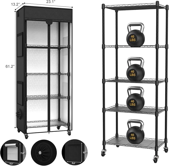 Small Greenhouse for Indoors, 5 Tier 23.1" L×13.2" W×61.2" H mini Greenhouse Outdoor, Indoor Adjustable Shelves
