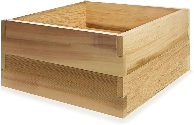 All Things Cedar Raised Garden Box, 2' Square 2-Tier Planter Bed, Western Red Cedar Build