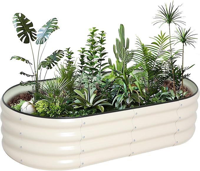 Galvanized Raised Garden Bed Kit Outdoor Metal Garden Planter Box for Backyard Gardening, Planting Vegetables, and Patio (47.2"x23.6"x11.8")