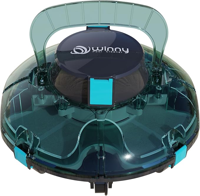 (2026 Upgrade) Cordless Robotic Pool Cleaner, Lasts 80 Min, Automatic Vacuum for Above-Ground Pools up to 650 Sq.ft,Portable, Self-Parking (Transparent Green)