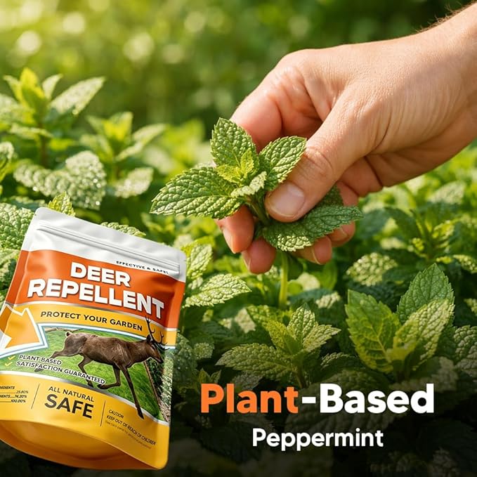 fcesiweg Deer Repellent for Plants, Deer and Rabbit Repellent Outdoor, Rabbit Repellent for Garden, Bunny Repellent, Deer Away, Keep Deer & Rabbits Out of Garden, Yard and Lawn, Easy to Use, 12 Packs