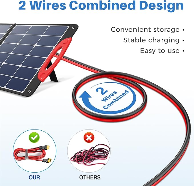 XT60 Extension Cable(12AWG 20FT), XT60 Male to Female Extension Cable with Flame Retardant Sleeve,Injection Molded XT60 Adapter Wire for Portable Power Station Solar Panel Generator RC Battery