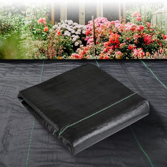 4ftx50ft Weed Barrier Landscape Fabric Heavy Duty，Weed Block Gardening Ground Cover Mat, Weed Control Garden Cloth ，Woven Geotextile Fabric for Underlayment，Commercial Driveway Fabric