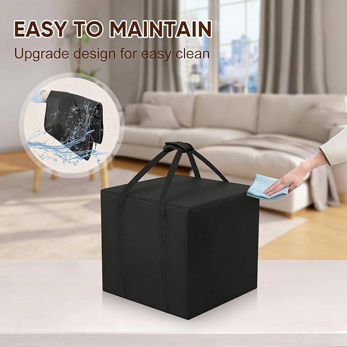 Outdoor Patio Cushion Storage Bag -Waterproof Large Patio Furniture Cushion Organizer Storage Bag with Handle and Zipper, 32" L x32 W x 24" H Big Foldable Duffle Cover