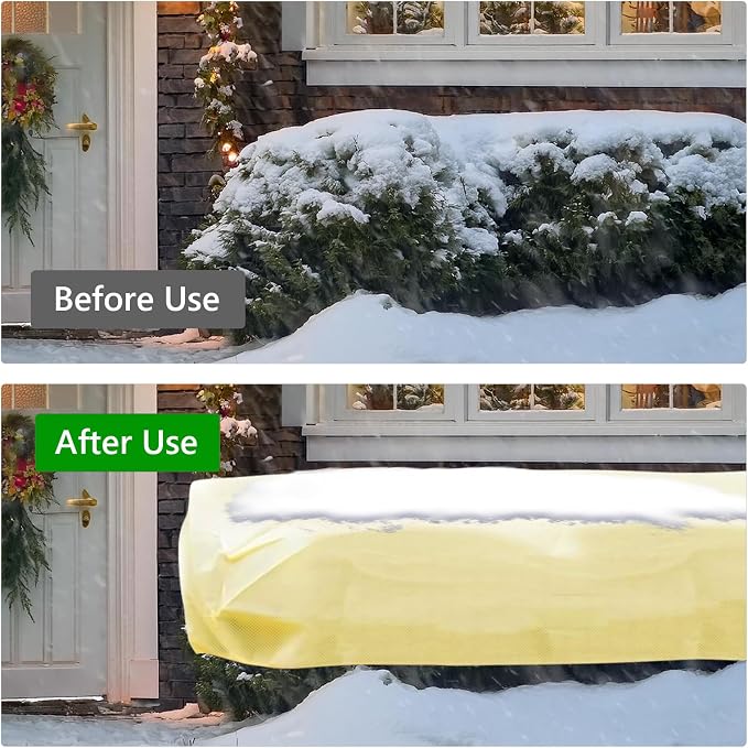 Plant Covers Freeze Protection 2 Pack Rectangular Frost Blankets for Outdoor Plants (22"x60"x20") – Winter Plant Covers, 2.4oz/yd² Frost Cloth Plant Protection for Raised Beds & Shrubs (Beige)