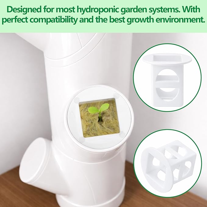 EBaokuup 12 Pcs Grow Cubes for Hydroponic System, Grow Cube Hydroponic Cups Compatible with yCube, Reusable Hydroponic System Grow Cube for Indoor Graden Supplies