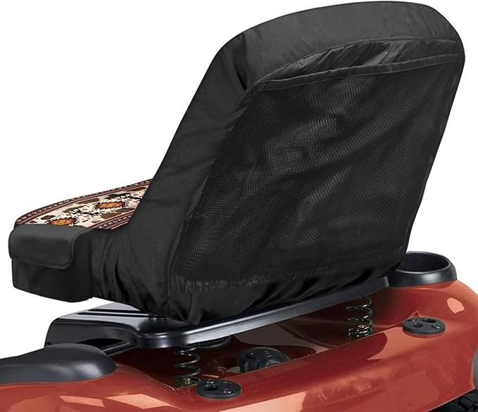 Aztec Bear Riding Lawn Mower Seat Cover Washable Seat Covers for Riding Lawn Mower Non Slip Tractor Accessories for Farm Compatible with Craftsman Cub Cadet Kubota