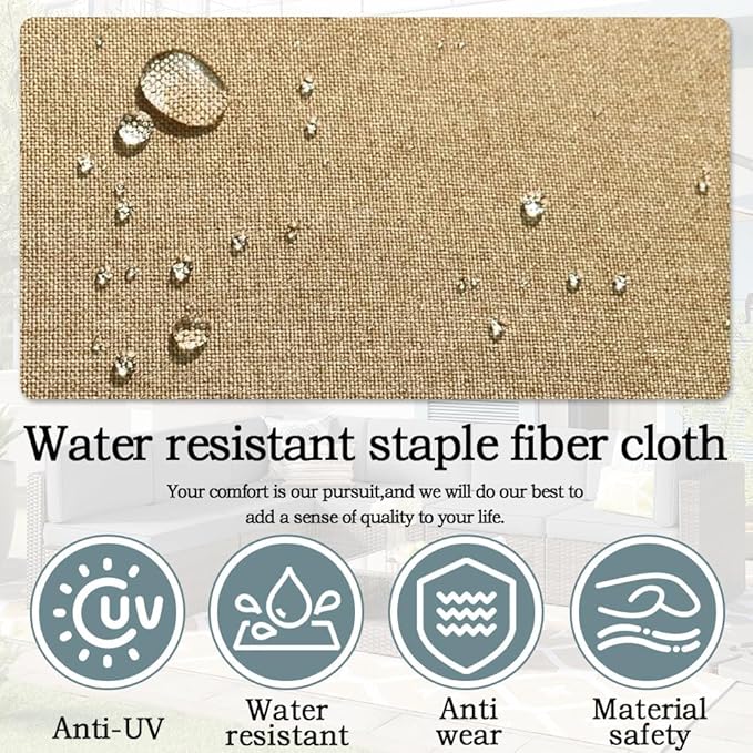 14Pcs Outdoor Cushion Covers Replacement Washable w/Zipper for 6-Seaters Sofa Patio Slipcovers Set Seat and Back Covers Only-25x25x3.15inch