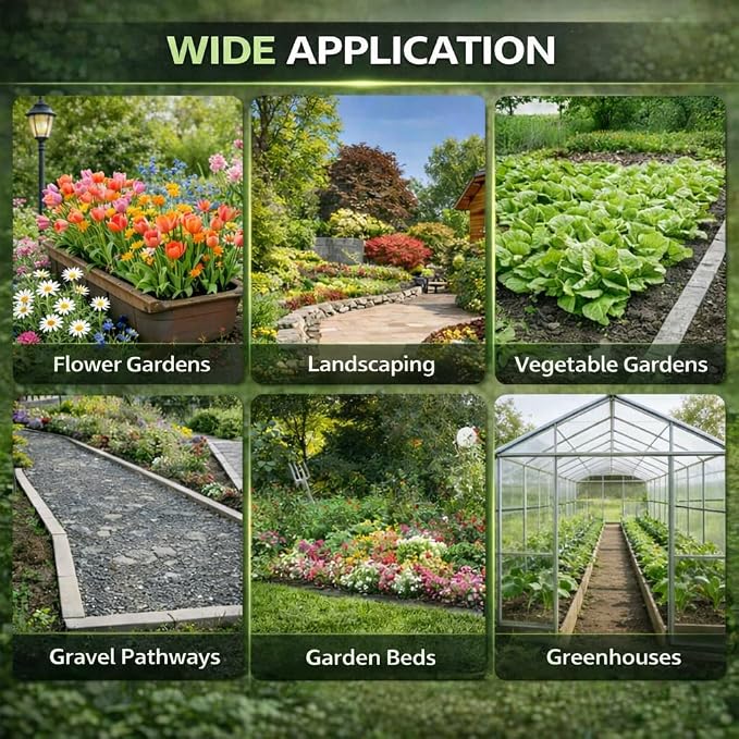 Weed Barrier Landscape Fabric Heavy Duty，Garden Fabric Weed Barrier，Black Mulch for Landscaping, Weed Blocker Fabric Garden Bed Cover Garden Supplies (3ft x 60ft)