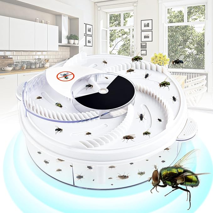 Qualirey Electric Fly Trap Fly Bug Catcher Pest Device Gnat Flying Insect Trap Automatic Indoor Pest Gnat Traps Reject Control Catcher Repellents Tools for Patios Ranch(USB)