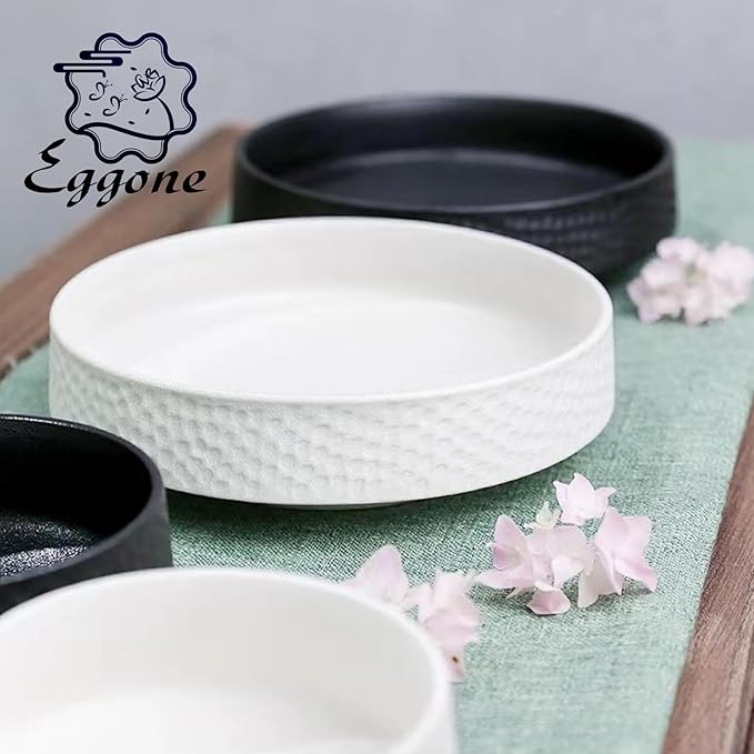 Japanese Ikebana Vase Kit, Flower Shallow Container Ceramics Flower Bowl Ikebana Vase with 1.57inch Flower Frog and Floral Frog Floristry Kenzan Needle Straightening Tool
