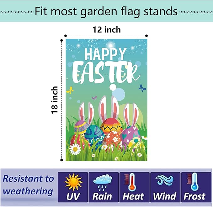 Seasonal Garden Flags Set of 12 Double Sided 12x18 Inch, Small Yard Flags for Outside, Spring Summer Fall Winter & Holiday Outdoor Decor, Halloween Christmas Easter Decorations for All Seasons