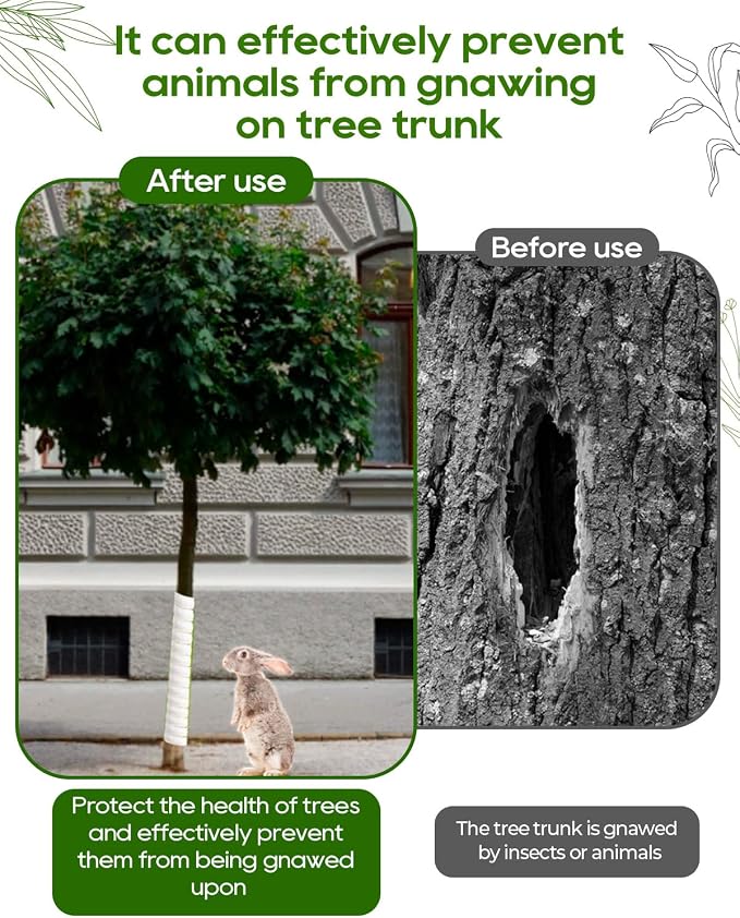 32 PCS Tree Trunk Protector, 2-Sized Sapling bark Protection Tubes, Protecting Trees from Rabbits, Cats, Animals and Lawn mowers
