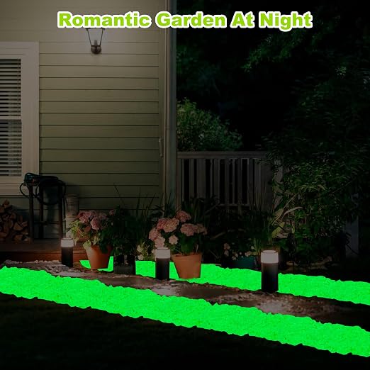6000pcs 5-8mm Green Luminous Stones Glow in The Dark Garden Pebbles Stones Glow in The Dark Rocks Outdoor Glow Pebbles Aquarium Rocks for Garden Path Walkway Yard Fish Tank Plant Pots