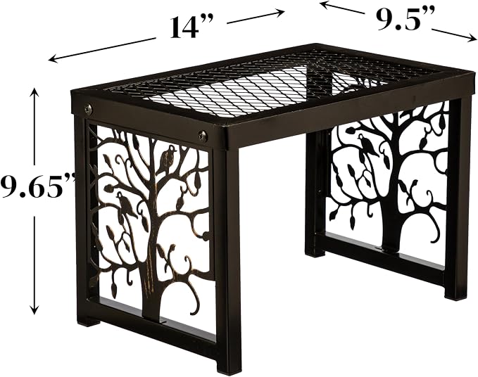 Evergreen Garden Nesting Plant Stands Indoor/Outdoor, Metal Plant Stand for Patio, Porch, Garden, Corner Plant Stands for Indoor Plants (Tree of Life, Set of 2)