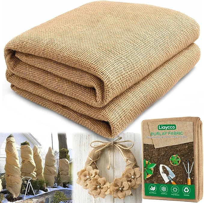 40" x 56 Feet Burlap Fabric Roll – Burlap Fabric by the Yard, Natural Jute Garden Fabric for DIY Crafts, Multipurpose Tree Wrap, Outdoor Plant Cover, Weed Barrier, Landscaping, Rustic Party Decor