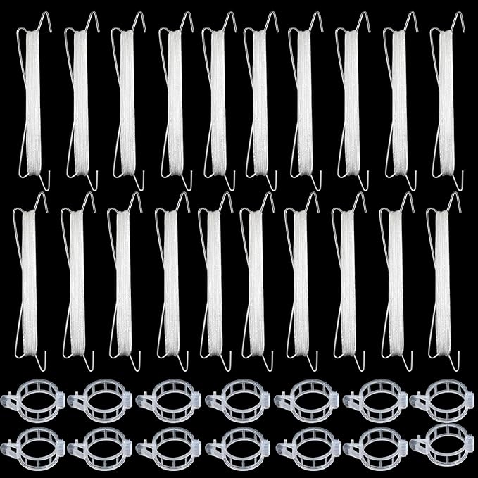 Bandelt 20pcs Tomato Support Hooks with 100pcs Tomato Clips, Tomato Climbing Hooks with 39ft Twine to Prevent Tomatoes from Pinching or Falling Off for Plant Vegetable Plant Fruit Flower