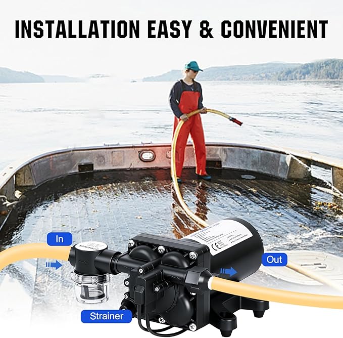 ECO-WORTHY 110V AC Fresh Transfer Diaphragm Water Pump On Demand 5.5GPM 70PSI High Pressure Water Booster Pump 110 Volt with Pressure Switch for Irrigation Garden Hose Sprinkler Home RV