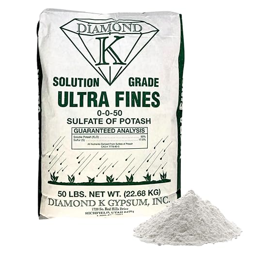 Supply Solutions Sulfate of Potash 0-0-50 Plant Fertilizer- Potassium Fertilizer for Indoor Plants Food, Outdoor, Flowers, Gardens, Fruit, Lawn - Potassium Plant Food with Nutrients (50 Pounds)