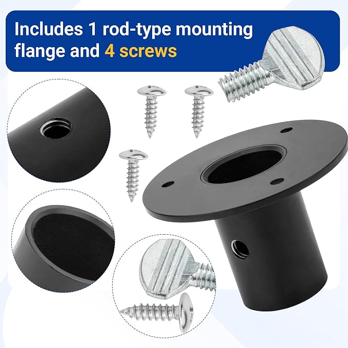 1202 Pole Mount Flange Compatible with Birds Choice, Suitable for 1-inch Poles, Bird Feeder Pole Mounting Flange, Black