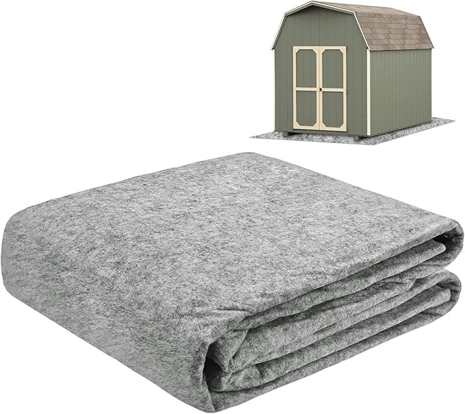 M METERXITY Outdoor Storage Shed Mat, 6.2x8 FT Waterproof Small Shed Flooring Mat for Patio Furniture Floor Protecting from Wear/Liquid/Dust/Oil, Non-Slip Carport Pad [Grey White]
