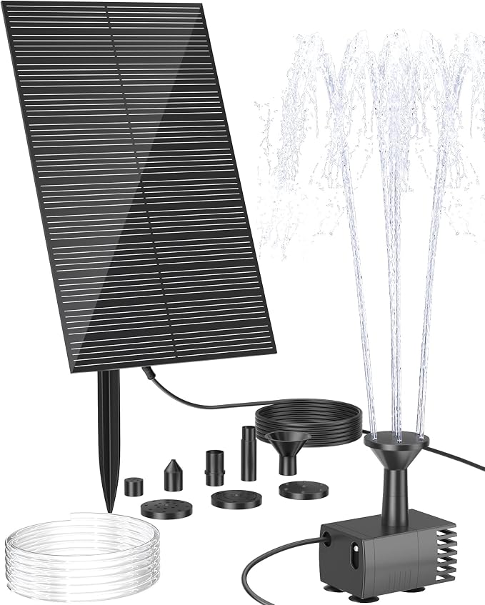 Biling Solar Water Fountain Pump, Solar Bird Bath, Outdoor with Tubing, Solar Powered Fountain Pump for Pond BirdBath, Garden, Pool, Fish Tank,Backyard