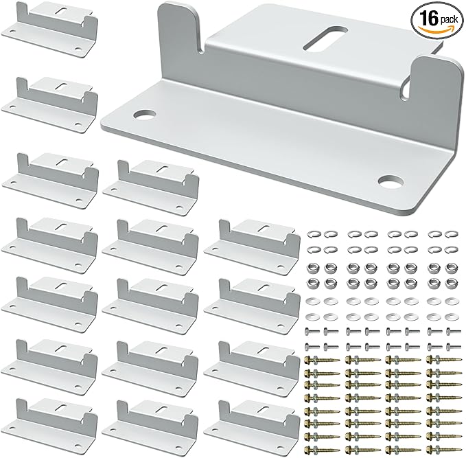 16 Units Solar Panel Mounting Z Brackets Lightweight Aluminum Corrosion,Solar Panel Mounting z Bracket, Supporting for RV, Roof, Boat,Wall and Other Off Gird Roof